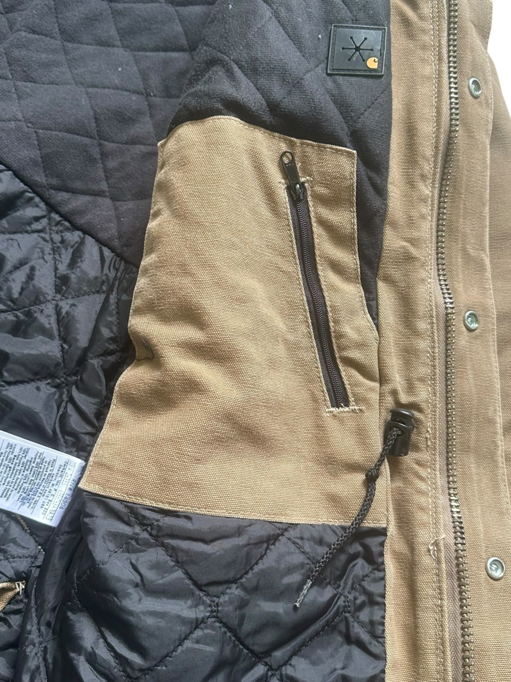 Carhartt Sandstone Rancher Coat Duck Canvas Quilted Lined Workwear 90’s Brown M - Picture 9 of 14